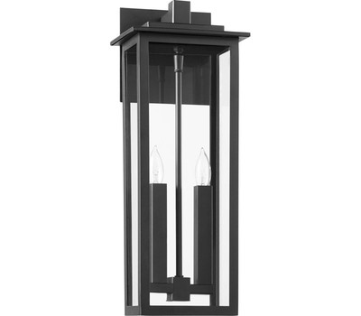 Quorum Lighting Westerly Outdoor Wall Sconce, 2-Light 120 Total Watts, Noir