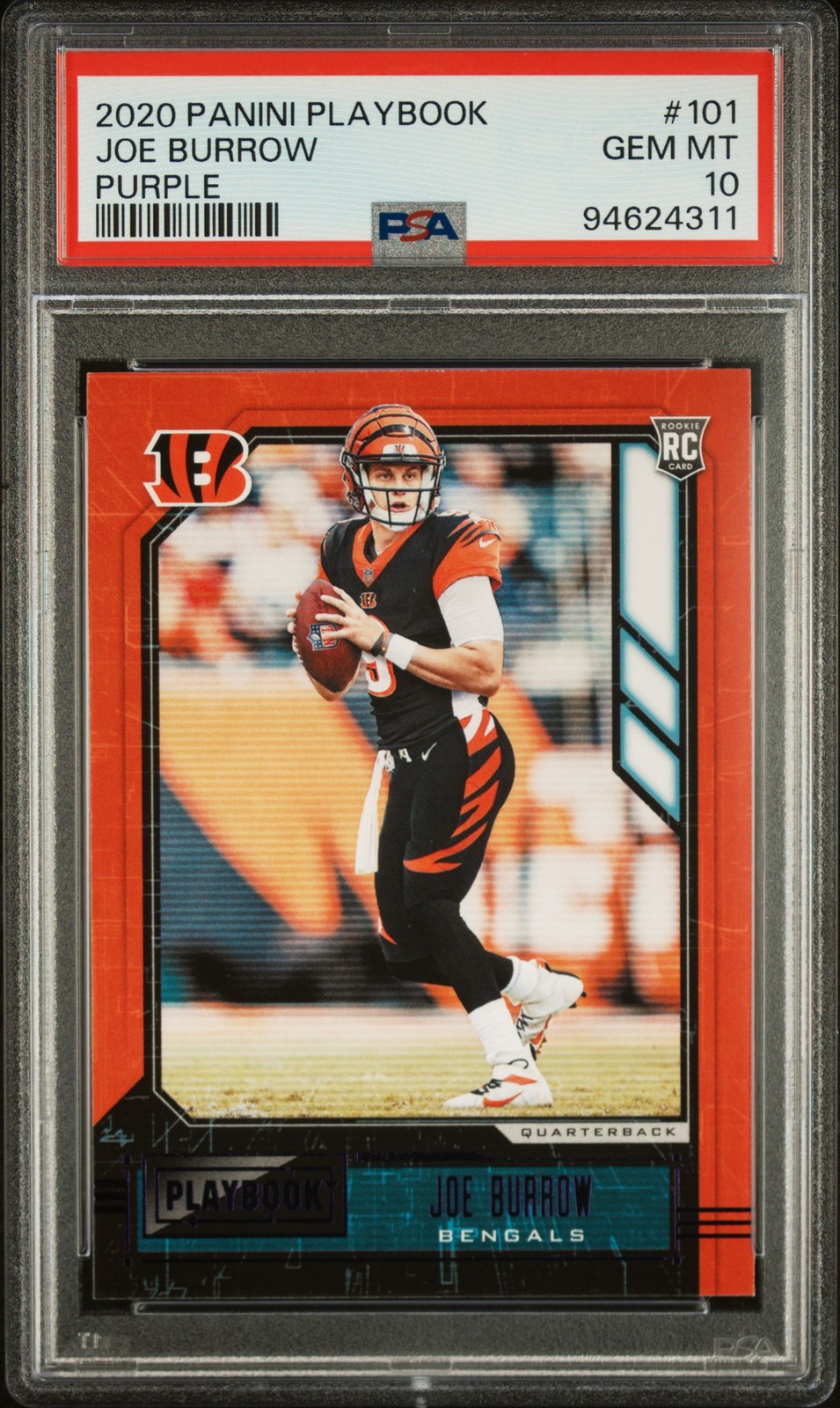 Joe Burrow Panini Playbook #101 Purple