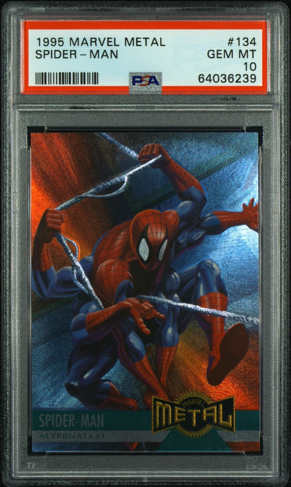 1995 MARVEL METAL SPIDER-MAN #134 PSA 10