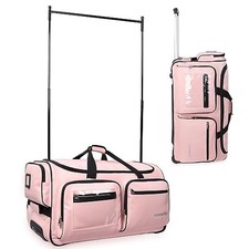 28" Dance Bag with Garment Rack  Upgraded Stable System  Pink/Black Trim