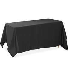 20 Pack 90" x 156" Rectangular Wedding Banquet Polyester Tablecloths - Black