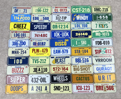 1980 Post Cereal 50 State License Plate Set 100% Complete Cereal Premium