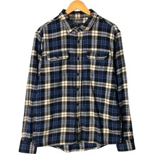 Used Orvis check pattern long-sleeved flannel check shirt men's size L equiv...
