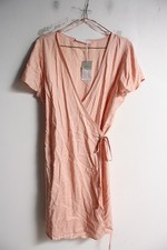 Primark Womens Wrap Dress Peach -Size 14 16 Large New (H24)