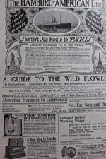 Advertisement for Hamburg-American Line. Page Includes Ads for Mallory