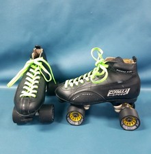 Black Pacer Formula Speed Quad Roller Skates Form Fit No Size Seen Neon Green
