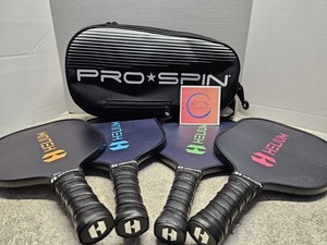 Helium Paragon Pickleball Paddle Set Of 4 With Pro Spin Carrying Case