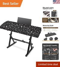 Dust Proof Stretchy Piano Cover for 88 Keys with Adjustable Music Stand Slot