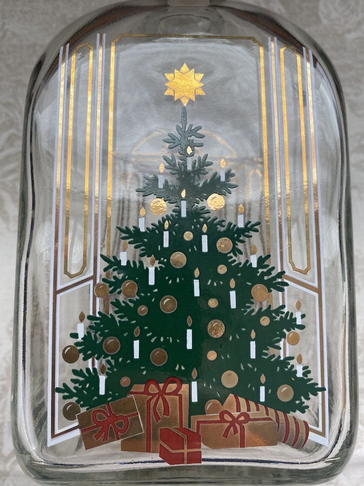 Vintage Holmegaard Christmas Glass Bottle Danish Holiday Decor