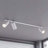 Deckenspot Einbauleuchte Weiß 70 Cm 3-Flammig GU10 Metall Wohnzimmer Strahler