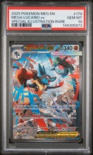 2025 POKEMON MEG EN-MEGA EVOLUTION #179 MEGA LUCARIO EX PSA 10