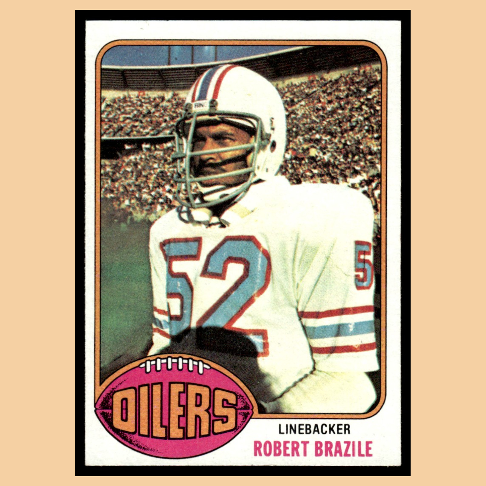Robert Brazile Rookie #424 1976 Topps Houston Oilers Football Card NFL NM