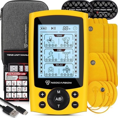 Neocarbon TENS Unit Muscle Stimulator *Brand New* Sealed Yellow