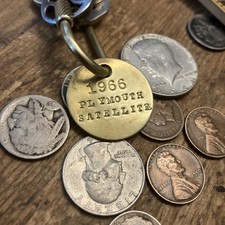 1966 Plymouth Satellite Custom Solid Brass Key Fob B 66 1966 Plymouth Satellite Custom Solid Brass Key Fob B 66