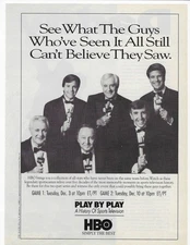 PLAY BY PLAY SPORTS TELEVISION HBO ORIGINAL PRINT AD