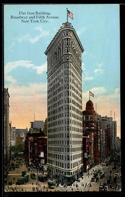 New York, NY, Flat Iron Building, Broadway and Fifth Avenue, Ansichtskarte 
