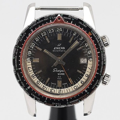 Deadstock ENICAR AT 314962 Black Dial Date Auto Watch 43mm Men s Working Rare