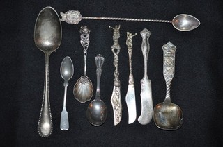 9 Pieces Jam Iced Tea Silver Italy Spoons Knives Flatware Vintage Silverware