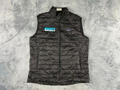 PATAGONIA NANO PUFF INSULATED MENS VEST LARGE BLACK FULL ZIP PRIMALOFT STY 84242