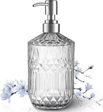 13 Oz Refillable Soap Dispenser, Glass Soap Dispenser for Dispense Hand Soap,