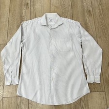 Pronto Uomo Dress Shirt Size 17 1/2 36-37 Tall Men's Slim Fit Striped Long Sleev