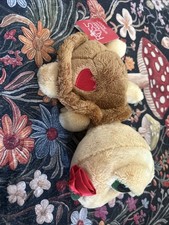 Russ Berrie Shelly the Turtle Plush Red Rose Heart Valentine 10" TAGS