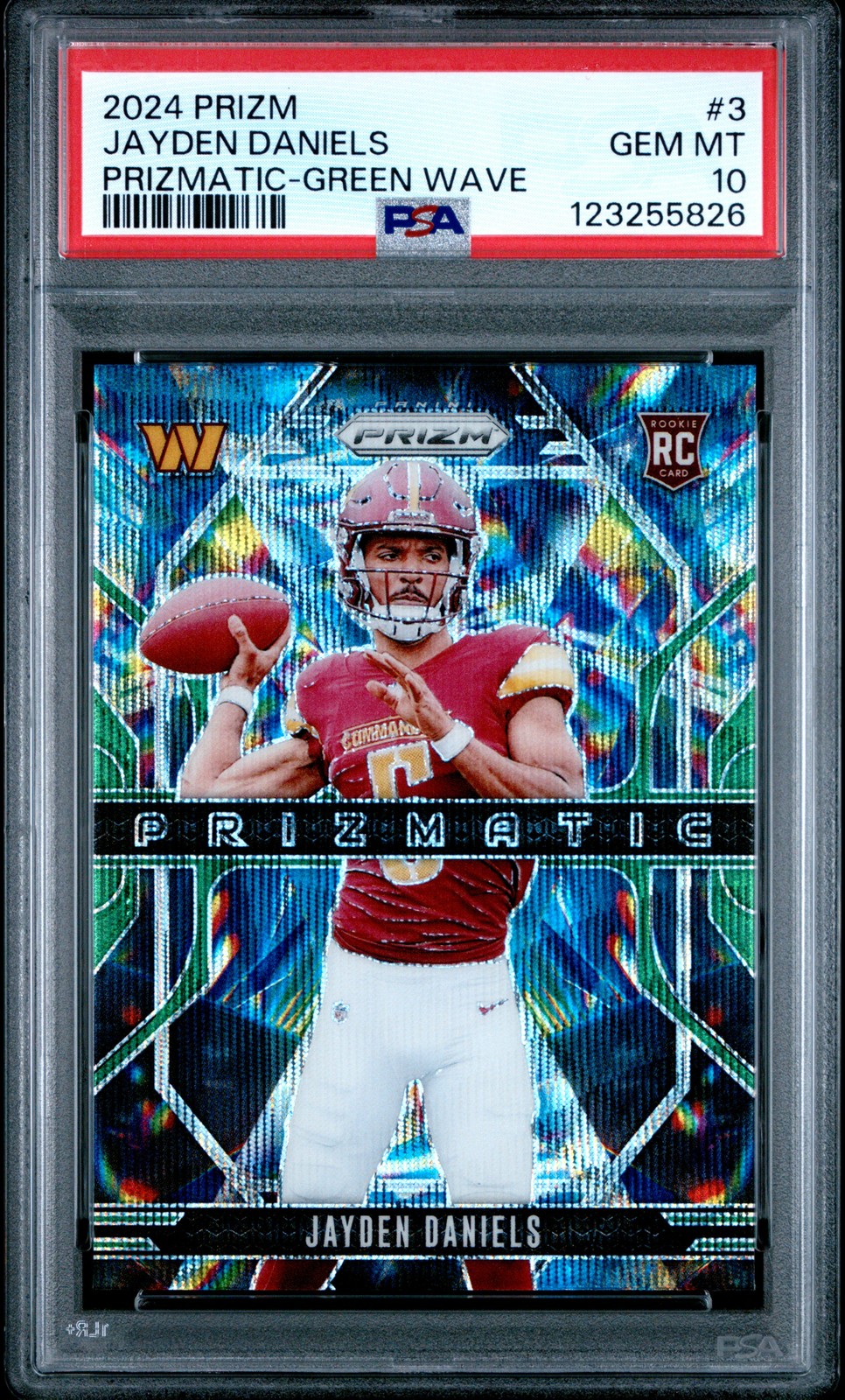 2024 PANINI PRIZM PRIZMATIC GREEN WAVE #3 JAYDEN DANIELS PSA 10