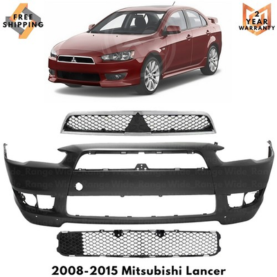 #ad Front Bumper Cover Fascia amp; Grille Assembly For 2008 2015 Mitsubishi Lancer $269.97