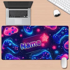 Custom Name/Text, Gamepad Theme Pattern HD Printed Desk Pad, Multi-Functional X