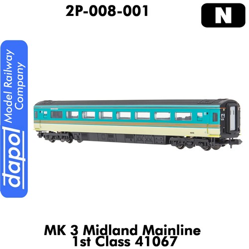 MK 3 Midland Mainline 1st Class 41067 Passenger Coach 1:148 DAPOL 2P-008-001 | Zustand: New