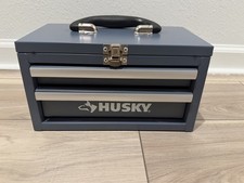Husky 10 Inch Light Blue Mini Toolbox With Tw...