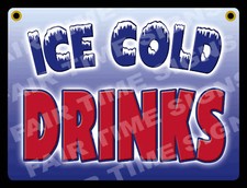 ICE COLD DRINK SIGN-Concession Trailer,Stand,Restaurant 12" x 17" PVC