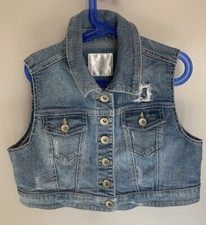 Justice denim jean vest girls size 14