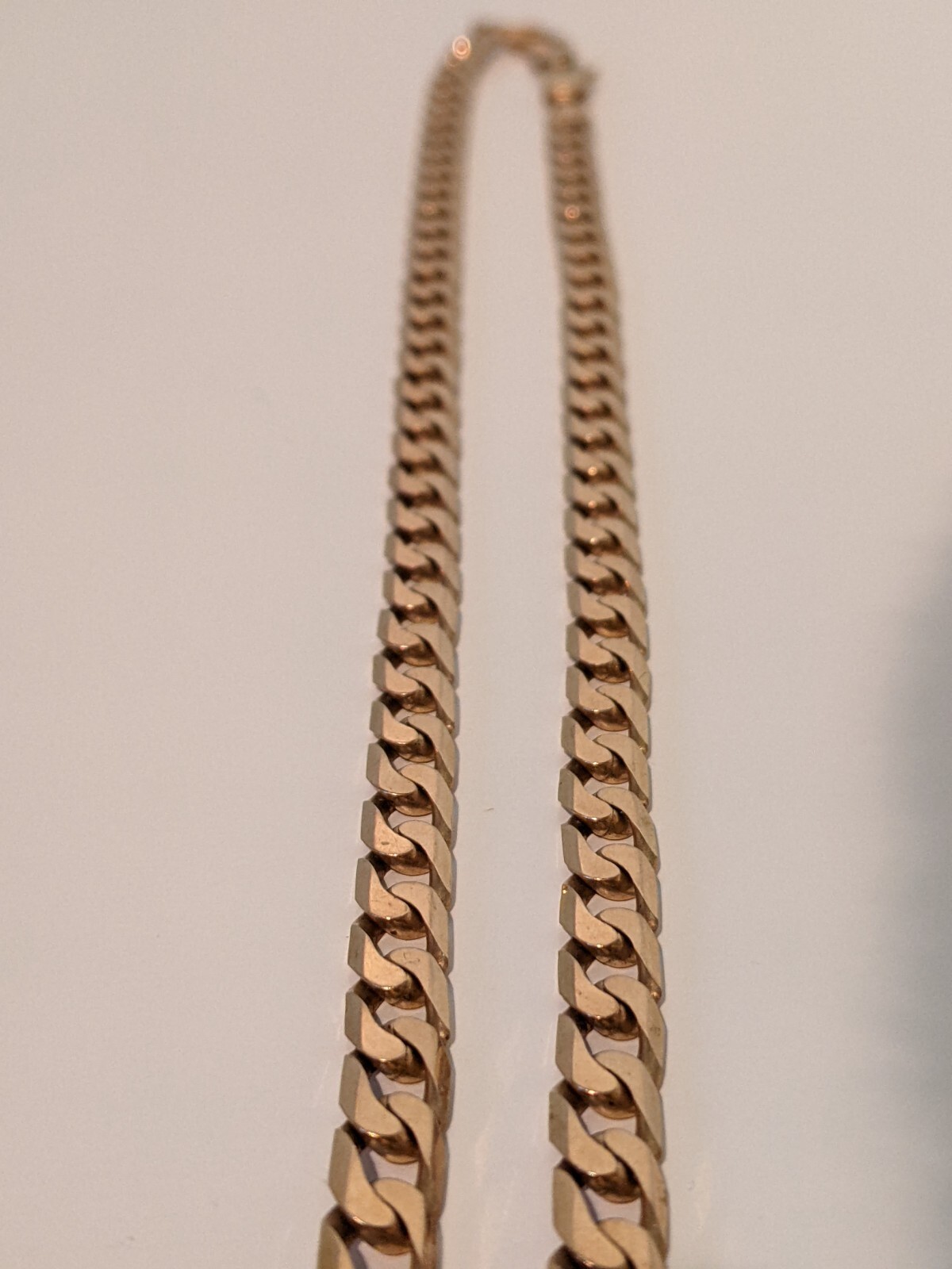 9ct Solid Gold Flat Curb Link Chain / Necklace - … - image 7