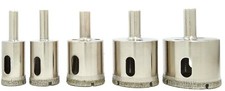Diamond Hole Saw Drill Bit Set 5 Pcs 3/4 1 1 1/4 1 1/2 1 3/4 inch Tiles Glass