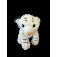 Wild republic white tiger baby plush stuffed animal toy 4" blue eyes