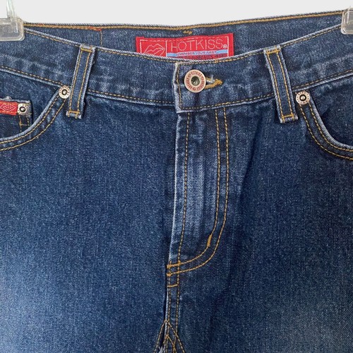Y2K Hot Kiss Fringe High-Waisted Jean Skirt Women's 31 Blue Dark Wash Denim USA - Picture 5 of 11