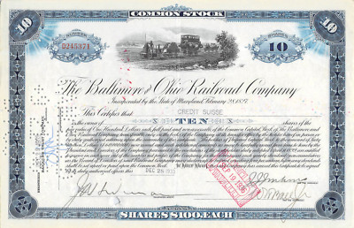 CREDIT SUISSE FAILED BANKER STOCK CERTIFICATE BALTIMORE OHIO RAILROAD