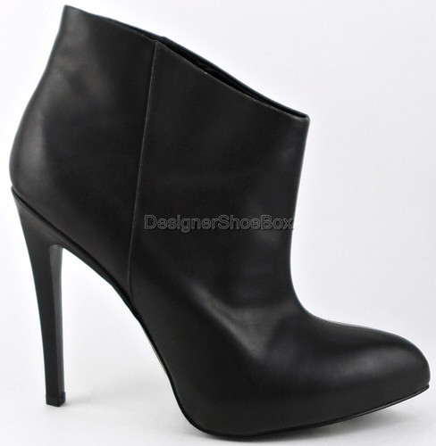 $180 New BOUTIQUE 9 FAUSTINE Black Leather Designer Ankle Platform Boots 6.5 - Picture 2 of 4