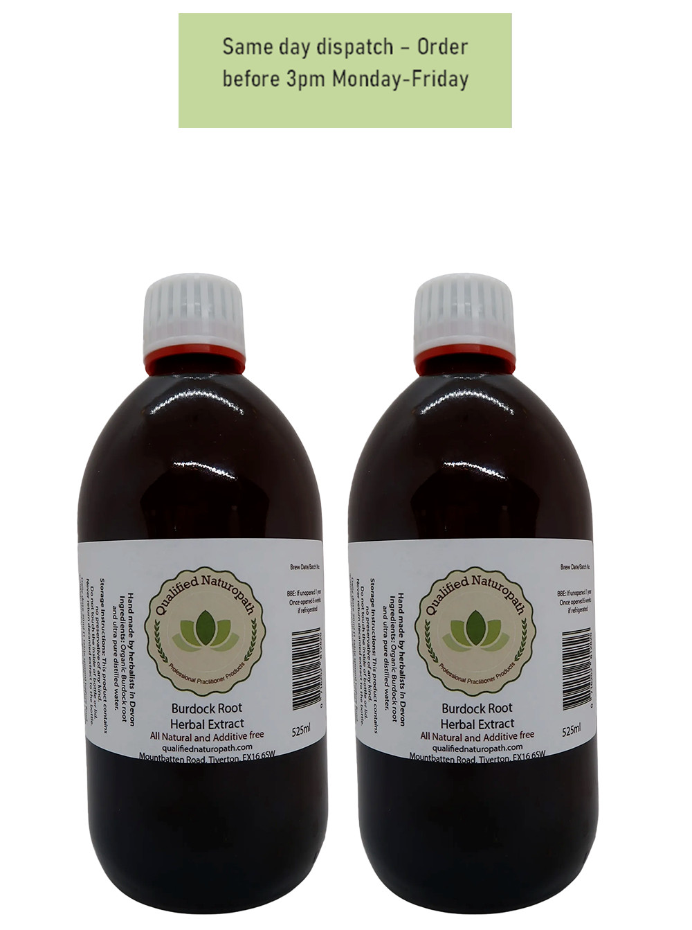 Burdock Root Herbal Extract - Twin Pack 1050ml (2x525ml) - Next Day Delivery
