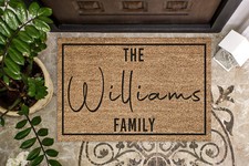 Personalised Welcome Coir Door Mat / Custom Bespoke Floor Rug Large, Doormat