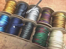 silk satin hand dyed tube piping 1/4" bias 1yd made in USA