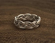 Double Braid Silver Ring, 925 Sterling Silver Ring Braid Band Ring Women Jewelry