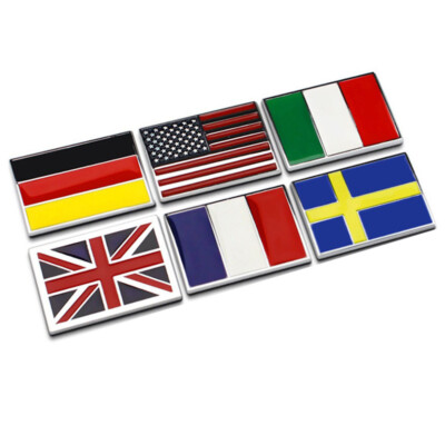 1pc Metal Country National Flag Emblem Fender Trunk Lid Rear Badge Universal