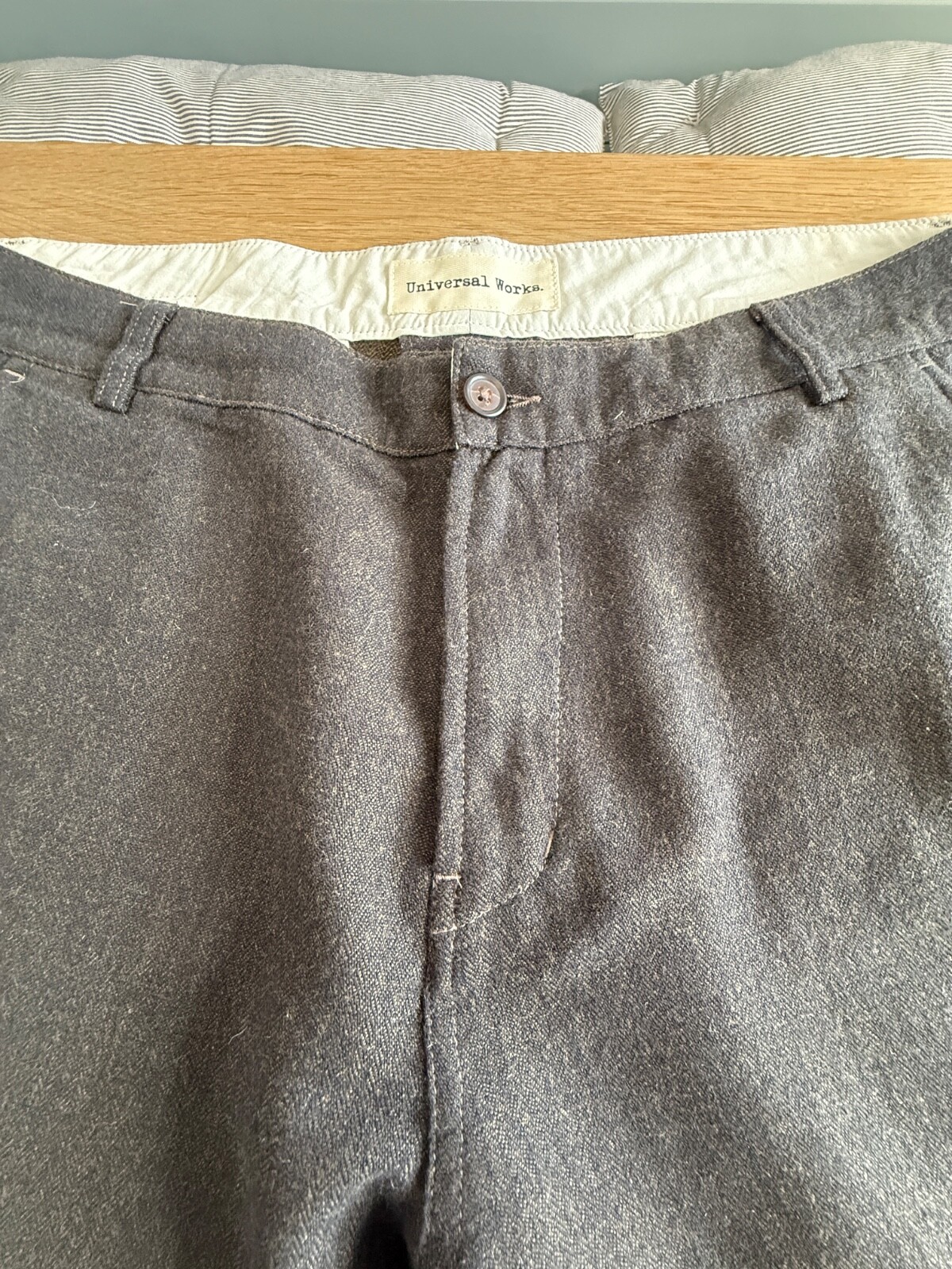 Universal Works Green Herringbone Pattern Trouser… - image 4