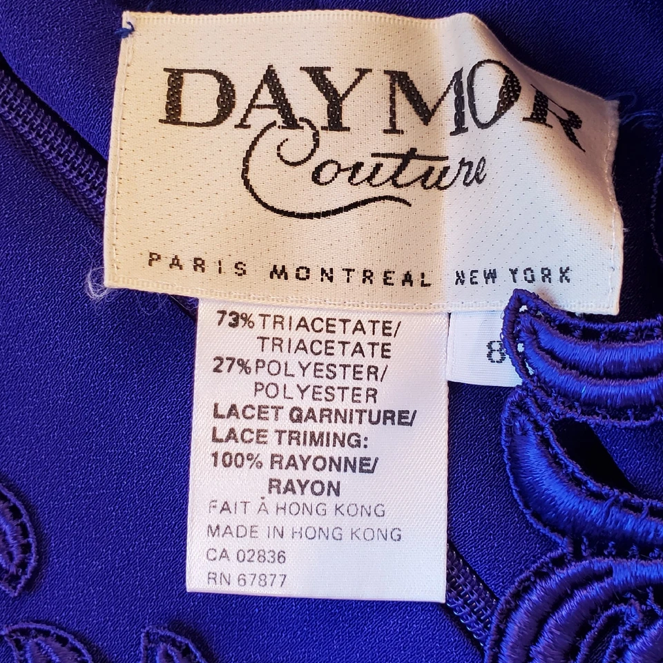 Traje Falda Daymor Couture Púrpura Para Mujer Talla 8 Adornado Encaje Triacetato En muy buen estado  Foto 2 de 4