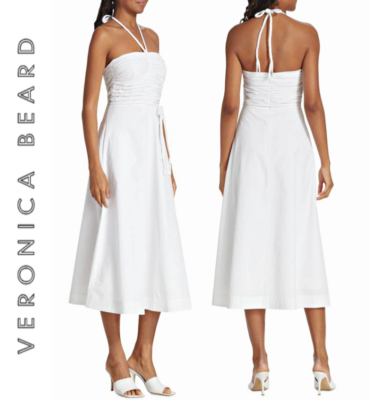 stretch cotton poplin midi dress Dorothee Schumacher Stretch cotton poplin tiered midi-dress