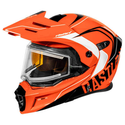 Castle X EXO-CX950 V2 Wake Snowmobile Helmet w/ Electric Shield - Flo Orange