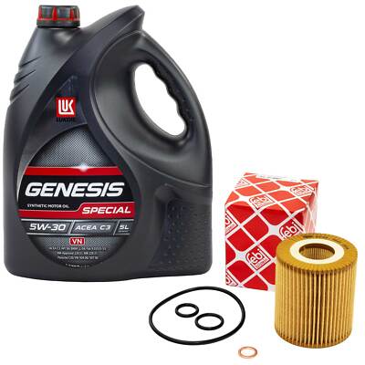 Motoröl Set 5W-30 5 Liter + Ölfilter 26705 + Ölablassschraube