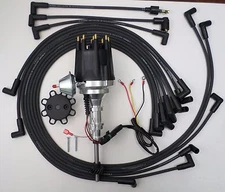small cap FORD Y Block 256-272-292-312 BLACK HEI Distributor + Spark Plug Wires